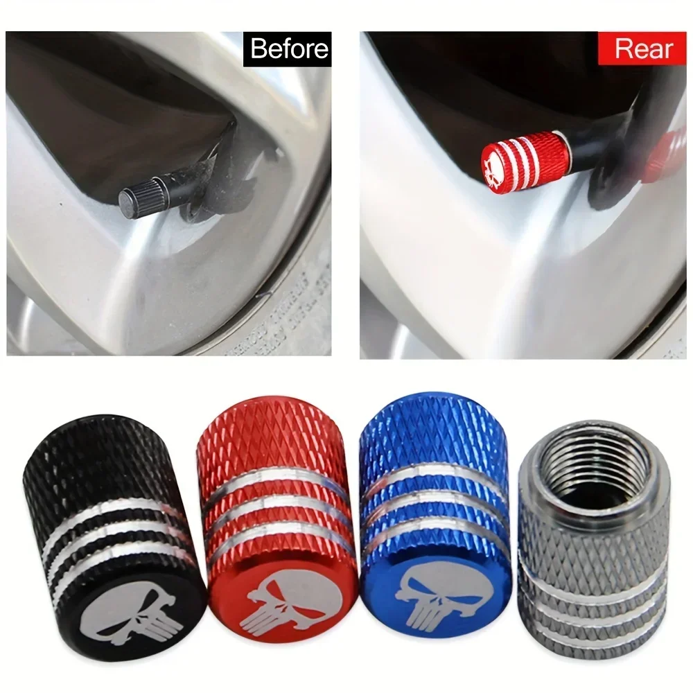 NEW 4pcs Skull Pattern Tire Va - Steering Wheel Cover avis et prix