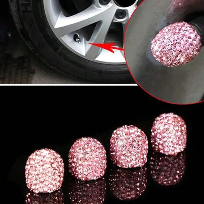 2/4PCS Diamond Car Tire Valve  - Steering Wheel Cover avis et prix