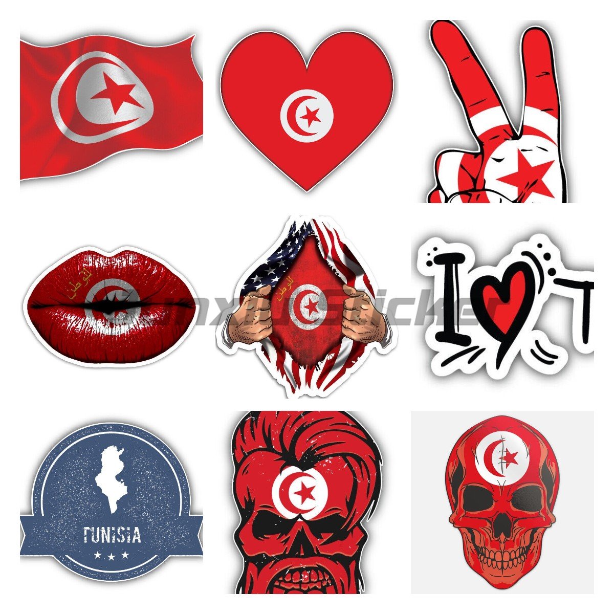 Tunisia National Flag Sticker  - Car Accessories Malaysia avis et prix